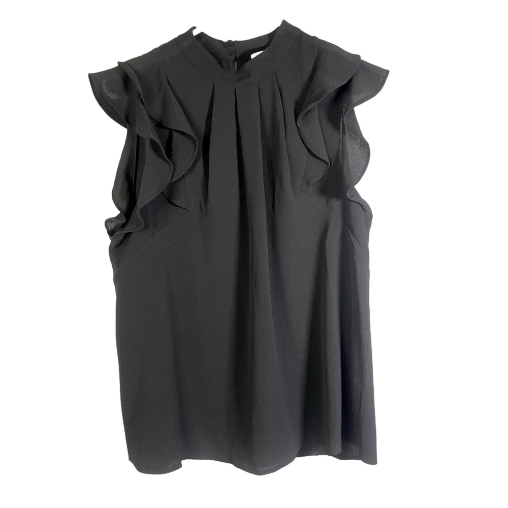 Sienna Sky Black Ruffled Blouse Size Medium